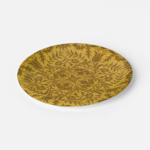 Ornate gold floral pattern with symmetrical