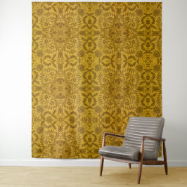 Ornate gold floral pattern with symmetrical wandteppich