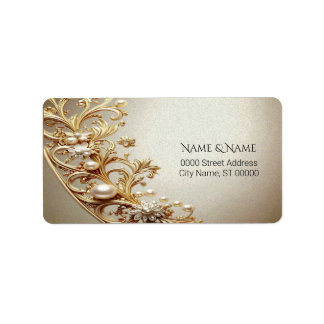 Ornate Gold Flourish Address Label Adressaufkleber