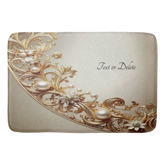 Ornate Gold Flourish Bath Mat Badematte (Vorderseite)