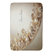 Ornate Gold Flourish Bath Mat Badematte (Vorderseite Vertikal)