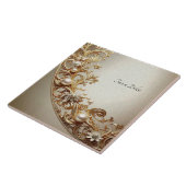Ornate Gold Flourish Ceramic Tile Fliese (Seite)