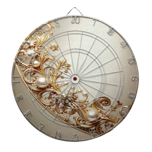 Ornate Gold Flourish Dartboard Dartscheibe (vorne)