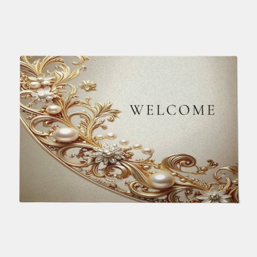 Ornate Gold Flourish Doormat Fußmatte (Vorderseite)