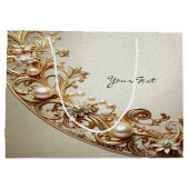 Ornate Gold Flourish Gift Bag Große Geschenktüte (Rückseite)
