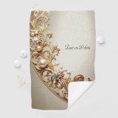 Ornate Gold Flourish Golf Towel Golfhandtuch (Insitu)