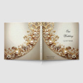 Ornate Gold Flourish Guest Book Gästebuch (Voll)