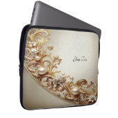 Ornate Gold Flourish Laptop Sleeve (Vorne Rechts)