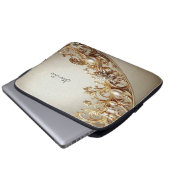 Ornate Gold Flourish Laptop Sleeve (Vorne Knopf)