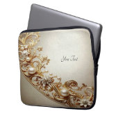 Ornate Gold Flourish Laptop Sleeve (Vorderseite Links)
