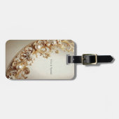 Ornate Gold Flourish Luggage Tag Gepäckanhänger (Vorderseite horizontal)