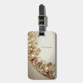 Ornate Gold Flourish Luggage Tag Gepäckanhänger