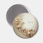 Ornate Gold Flourish Magnet (Vorderseite/Rückseite)