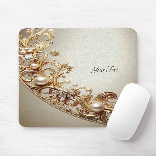 Ornate Gold Flourish Mousepad (Mit Mouse)