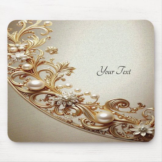 Ornate Gold Flourish Mousepad (Vorne)