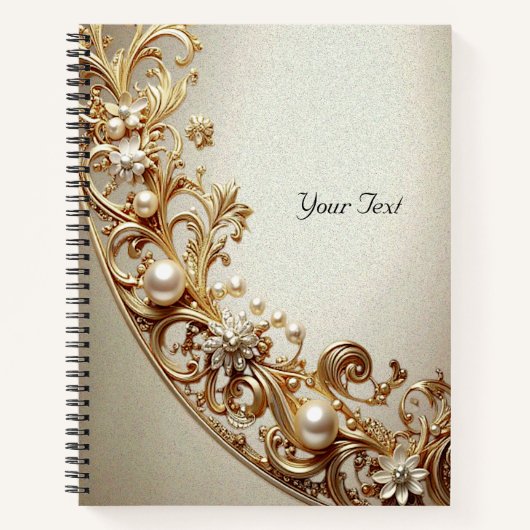 Ornate Gold Flourish Notebook Notizblock (Vorderseite)