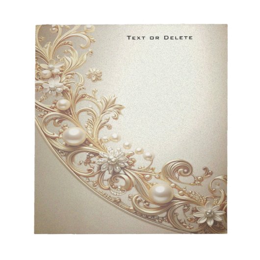 Ornate Gold Flourish Notepad Notizblock (Vorderseite)