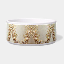 Ornate Gold Flourish Pet Bowl