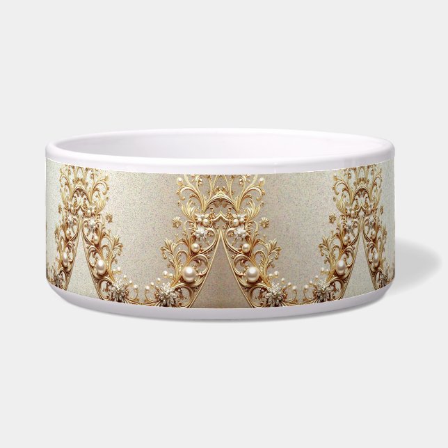 Ornate Gold Flourish Pet Bowl Napf (Vorderseite)