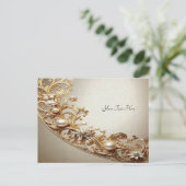 Ornate Gold Flourish Postcard Postkarte (Stehend Vorderseite)