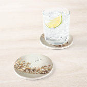 Ornate Gold Flourish Sandstone Coaster Getränkeuntersetzer (Seite)