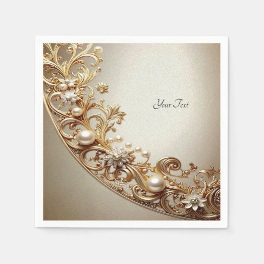 Ornate Gold Flourish Serviette (Vorderseite)