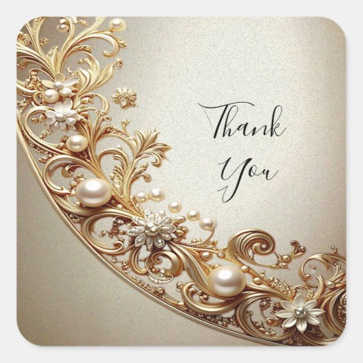 Ornate Gold Flourish Sticker (Vorderseite)