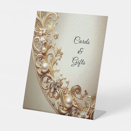 Ornate Gold Flourish Tabletop Signs Sockelschild (Vorderseite)