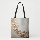Ornate Gold Flourish Tote Bag Tasche (Vorderseite)