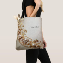 Ornate Gold Flourish Tote Bag
