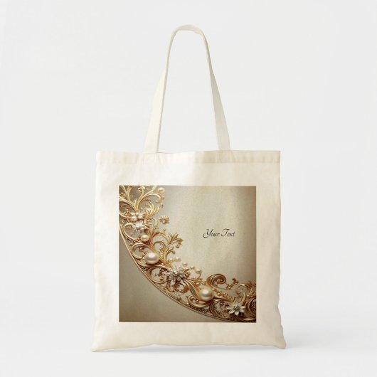 Ornate Gold Flourish Tote Bag Tragetasche (Vorne)