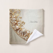 Ornate Gold Flourish Towel Set (Waschlappen)