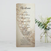 Ornate Gold Flourish Wedding Programm (Stehend Vorderseite)