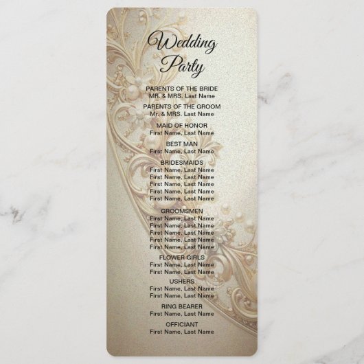 Ornate Gold Flourish Wedding Programm (Rückseite)