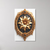 Ornate Gold Frame With Large Metallic Flower Medal Leinwanddruck (Vorderseite)