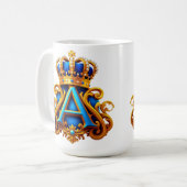 Ornate Gold Letter A With Crown Frame Design Kaffeetasse (Vorderseite Links)