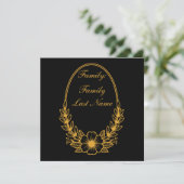 Ornate Gold Wreath Invitation with Custom Text Des (Stehend Vorderseite)