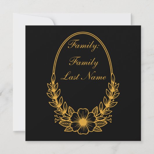 Ornate Gold Wreath Invitation with Custom Text Des (Vorderseite)
