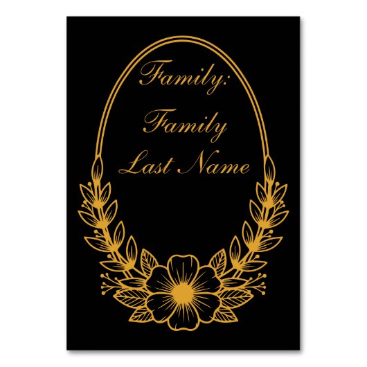 Ornate Gold Wreath Invitation with Custom Text Des Tischnummer (Vorderseite)