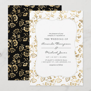 Ornate Goldauflage und Hochzeit in JEDER FARBE Einladung