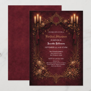 Ornate goldene Umrandung Gothic Brautparty Ankündigung