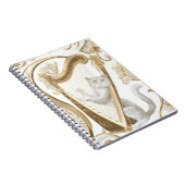 Ornate Harp Cat Notebook – Aesthetic Cover Notizblock (Rechte Seite)