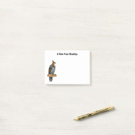 Ornate hawk eagle bird cartoon illustration post-it klebezettel (Auf Schreibtisch)