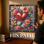 Ornate Heart Botanical Garden Quadratische Wanduhr