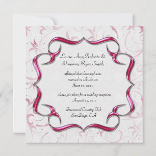 Ornate Helles Rosa und Silberne Hochzeit nach der  Einladung