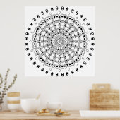 Ornate Layered Mandala with Leaf and Orb Details Poster (Küche)