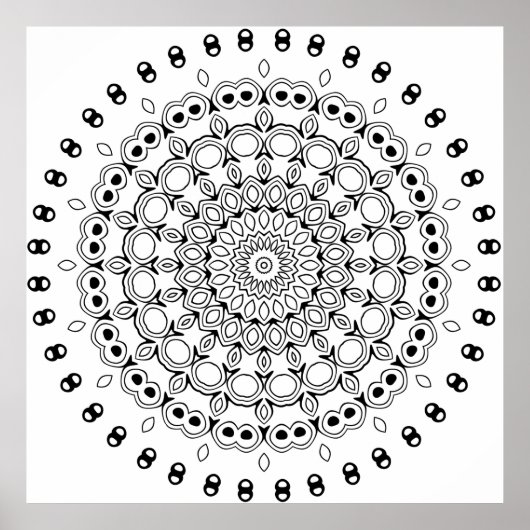 Ornate Layered Mandala with Leaf and Orb Details Poster (Vorne)