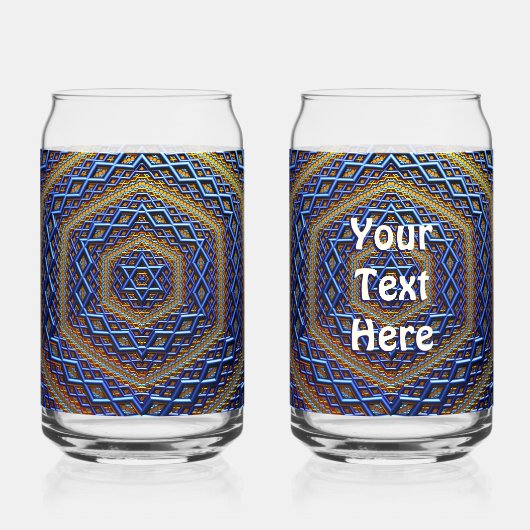 Ornate Metallic Magen David Dosenglas (Vorderseite)