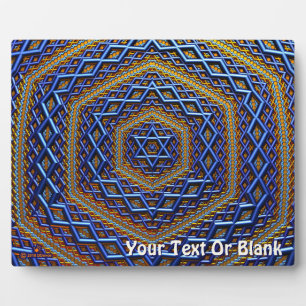 Ornate Metallic Magen David Fotoplatte