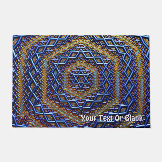Ornate Metallic Magen David Fußmatte (Vorderseite)